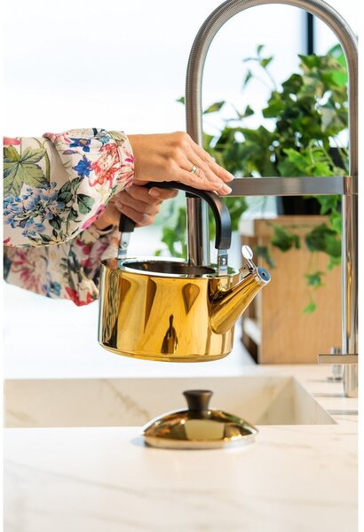 Bollitore oro lucido in acciaio inox 1,5 l Diamante – Vialli Design