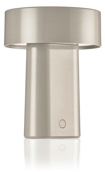 Lampada da tavolo LED greige in plastica (altezza totale 18 cm) Oblong – Zone