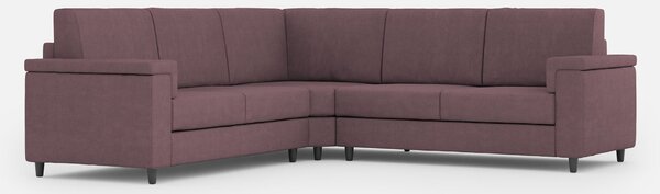 Divano Angolare 5 Posti 246x246x85 cm Marrak in Tessuto Prugna
