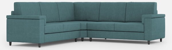 Divano Angolare 5 Posti 226x226x85 cm Marrak in Tessuto Petrolio