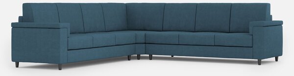 Divano Angolare 7 Posti 286x286x85 cm Marrak in Tessuto Avio
