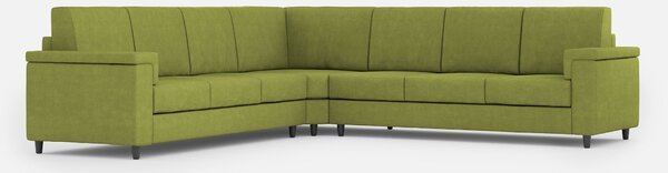 Divano Angolare 7 Posti 286x286x85 cm Marrak in Tessuto Verde