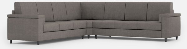 Divano Angolare 7 Posti 286x286x85 cm Marrak in Tessuto Grigio