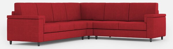 Divano Angolare 6 Posti 286x226x85 cm Marrak in Tessuto Rosso