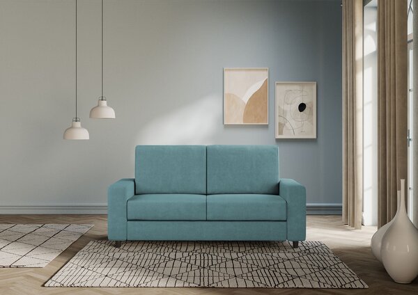 Divano 2 Posti 148x85x85 cm Sakar in Tessuto Petrolio