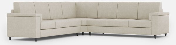 Divano Angolare 7 Posti 286x286x85 cm Marrak in Tessuto Latte