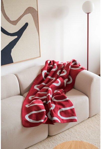 Coperta rossa 150x200 cm Swirl – noo.ma