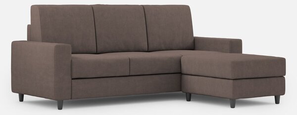Divano 3 Posti con Pouf 208x155x85 cm Sakar in Tessuto Talpa