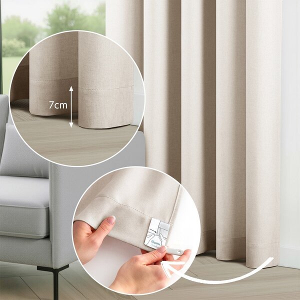Tenda parzialmente oscurante color crema 200x250 cm Calisto – Filumi