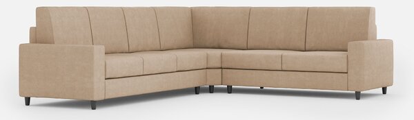 Divano Angolare 6 Posti 286x226x85 cm Sakar in Tessuto Beige