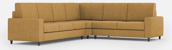 Divano Angolare 6 Posti 286x226x85 cm Sakar in Tessuto Ocra