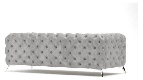 Divano grigio chiaro con rivestimento in velluto 225 cm Chelsea – Ropez