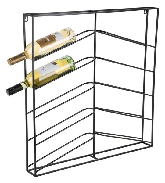 Portabottiglie da parete nero in metallo numero di bottiglie 10 67x66x7,5 cm Cuadro – PT LIVING