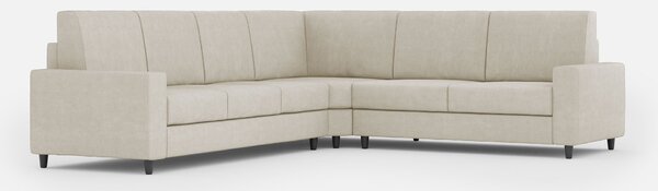 Divano Angolare 6 Posti 286x226x85 cm Sakar in Tessuto Latte