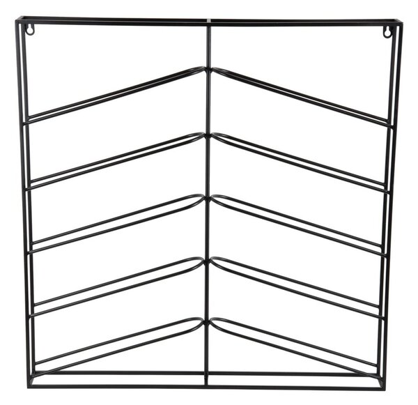 Portabottiglie da parete nero in metallo numero di bottiglie 10 67x66x7,5 cm Cuadro – PT LIVING