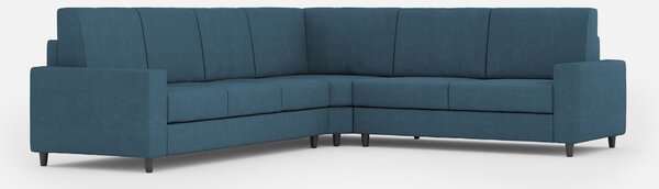 Divano Angolare 6 Posti 286x226x85 cm Sakar in Tessuto Avio