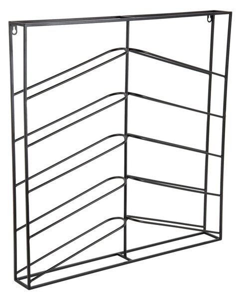 Portabottiglie da parete nero in metallo numero di bottiglie 10 67x66x7,5 cm Cuadro – PT LIVING