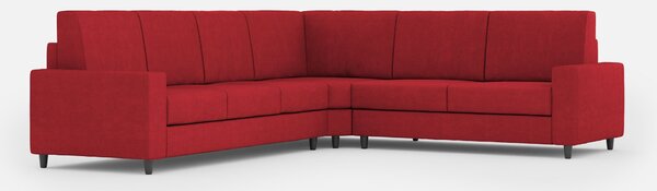 Divano Angolare 6 Posti 286x226x85 cm Sakar in Tessuto Rosso