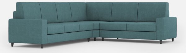 Divano Angolare 6 Posti 286x226x85 cm Sakar in Tessuto Petrolio