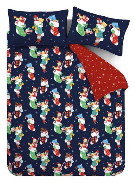 Set copripiumino e federa da bambini rosso e blu per culla 120x150 cm Christmas Elves – Catherine Lansfield