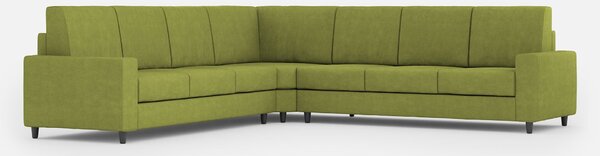 Divano Angolare 7 Posti 286x286x85 cm Sakar in Tessuto Verde
