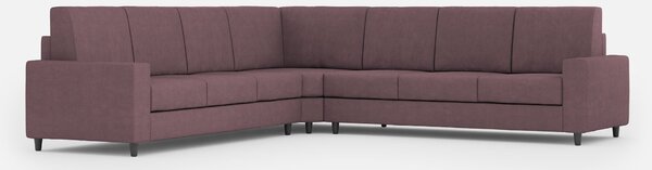 Divano Angolare 7 Posti 286x286x85 cm Sakar in Tessuto Prugna