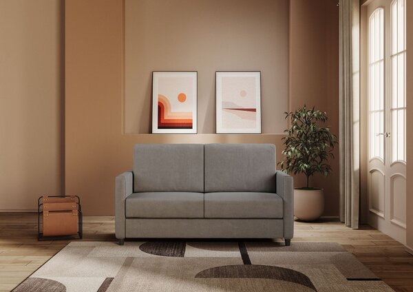 Divano 2 Posti 138x85x85 cm Karay in Tessuto Grigio