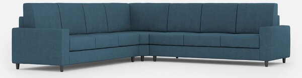Divano Angolare 7 Posti 286x286x85 cm Sakar in Tessuto Avio