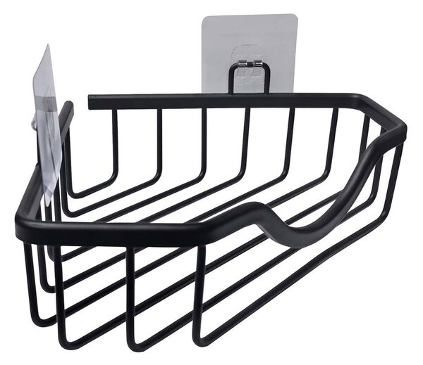 Mensola da bagno senza foratura/ad angolo nera opaca in alluminio Filaire Aluminium – douceur d'intérieur