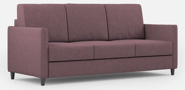 Divano 3 Posti 198x85x85 cm Karay in Tessuto Prugna