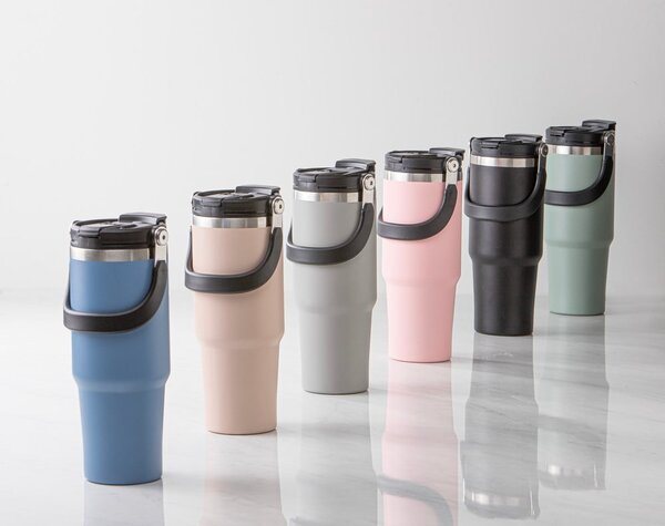Bottiglia bottiglia da viaggio grigia in acciaio inox 1 l Eco – Ladelle