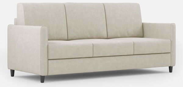 Divano 3 Posti 198x85x85 cm Karay in Tessuto Latte