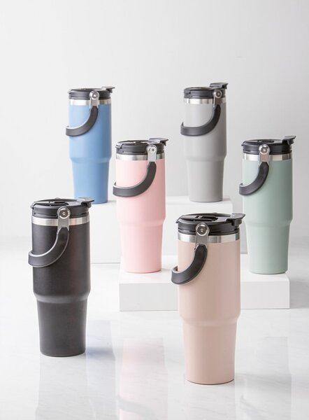 Bottiglia bottiglia da viaggio grigia in acciaio inox 1 l Eco – Ladelle