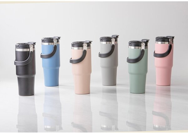 Bottiglia bottiglia da viaggio grigia in acciaio inox 1 l Eco – Ladelle
