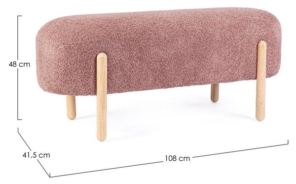 Panchina color terracotta in imbottito con rivestimento in bouclé Dayla – Bizzotto