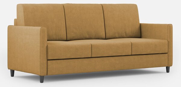 Divano 3 Posti 198x85x85 cm Karay in Tessuto Ocra