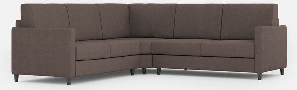 Divano Angolare 5 Posti 221x221x85 cm Karay in Tessuto Talpa