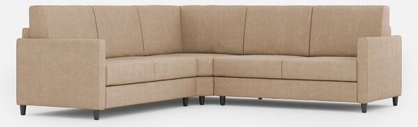 Divano Angolare 5 Posti 221x221x85 cm Karay in Tessuto Beige