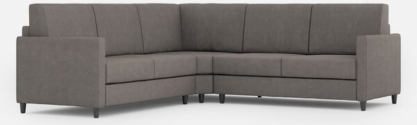 Divano Angolare 5 Posti 221x221x85 cm Karay in Tessuto Grigio
