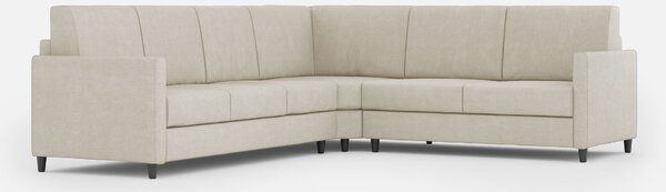 Divano Angolare 6 Posti 281x221x85 cm Karay in Tessuto Latte