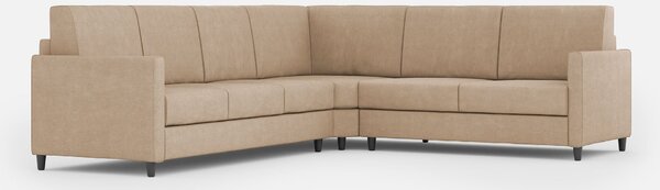 Divano Angolare 6 Posti 281x241x85 cm Karay in Tessuto Beige