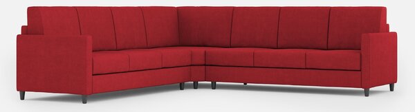 Divano Angolare 7 Posti 281x281x85 cm Karay in Tessuto Rosso