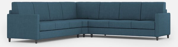 Divano Angolare 7 Posti 281x281x85 cm Karay in Tessuto Avio