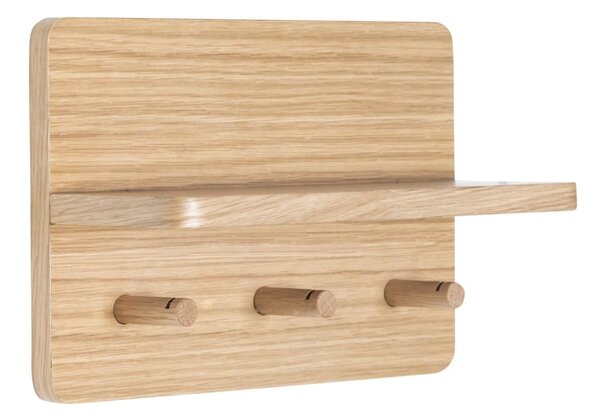 Attaccapanni in rovere naturale con ripiano Space - Hübsch
