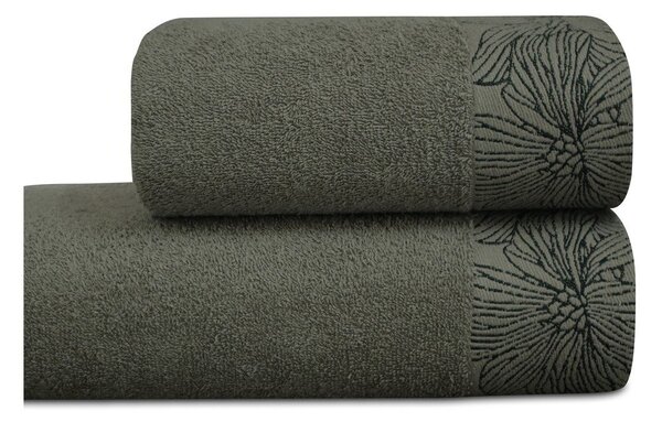 Asciugamano tipo terry verde scuro in cotone 70x140 cm Valencia – My House