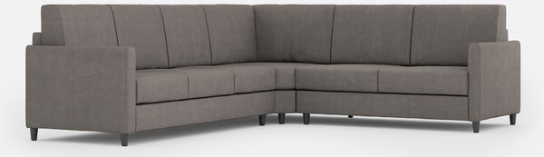 Divano Angolare 6 Posti 281x221x85 cm Karay in Tessuto Grigio