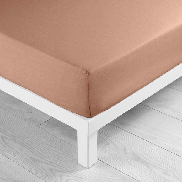 Lenzuolo con angoli color salmone in cotone 160x200 cm Lina – douceur d'intérieur