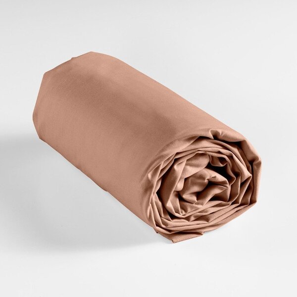 Lenzuolo con angoli color salmone in cotone 160x200 cm Lina – douceur d'intérieur