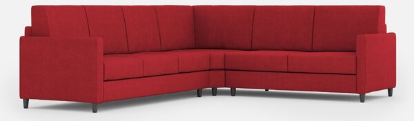 Divano Angolare 6 Posti 281x241x85 cm Karay in Tessuto Rosso