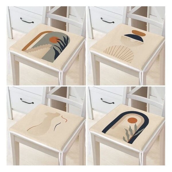 Set di cuscini per sedie 4 pz 42x42 cm Illustrated Arch – Mila Home